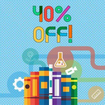 Writing note showing 40 Percent Off. Business photo showcasing 40 percent Stock Illustration