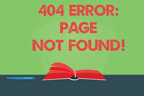 Writing note showing 404 Error Page Not Found. Business photo showcasing Webpage Stock-Illustration