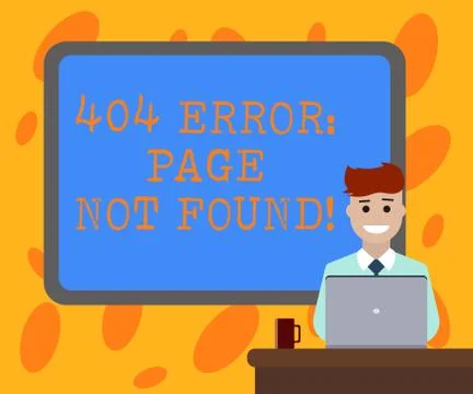 Writing note showing 404 Error Page Not Found. Business photo showcasing Webpage Stock-Illustration