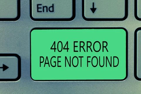 Writing note showing 404 Error Page Not Found. Business photo showcasing Webpage Stock-Fotos