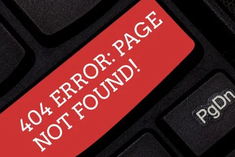 Writing note showing 404 Error Page Not Found. Business photo showcasing Webpage Stock-Fotos