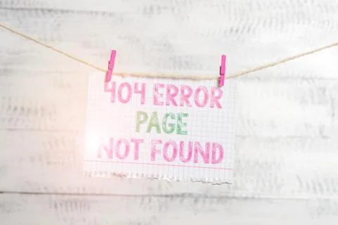 Writing note showing 404 Error Page Not Found. Business photo showcasing Webpage Stock-Fotos