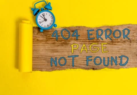 Writing note showing 404 Error Page Not Found. Business photo showcasing Webpage Stock-Fotos