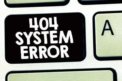 Writing note showing 404 System Error. Business photo showcasing message appears 库存照片
