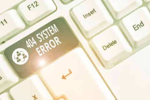 Writing note showing 404 System Error. Business photo showcasing message appears 스톡 사진