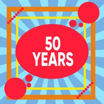 Writing note showing 50 Years. Business photo showcasing Honoring Ruby Jubilee Illustrazione stock