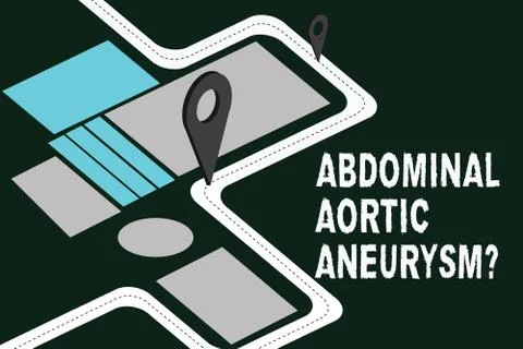 Writing note showing Abdominal Aortic Aneurysmquestion. Business photo Stock Illustration