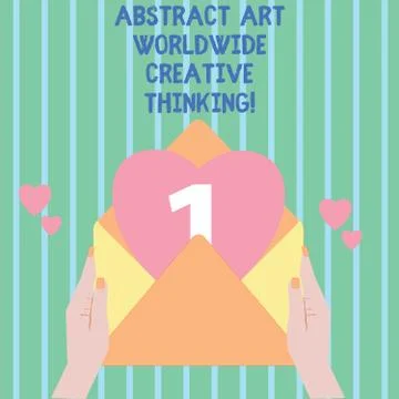Writing note showing Abstract Art Worldwide Creative Thinking. Business photo イラスト素材