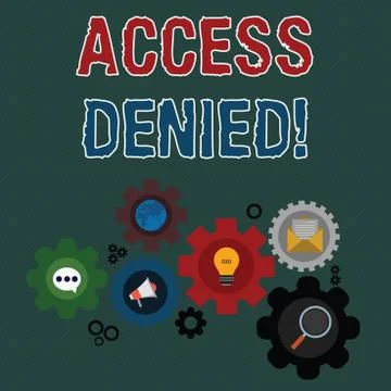 Writing note showing Access Denied. Business photo showcasing error message Stock-Illustration