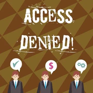 Writing note showing Access Denied. Business photo showcasing error message Stock-Illustration