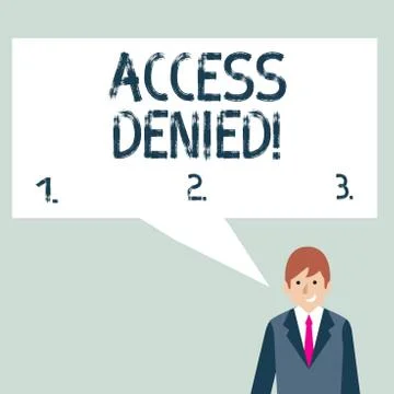 Writing note showing Access Denied. Business photo showcasing error message 스톡 일러스트