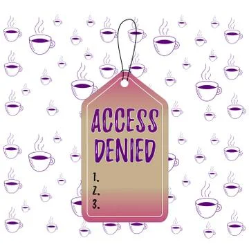 Writing note showing Access Denied. Business photo showcasing error message Stock-Illustration