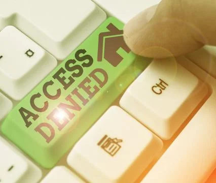 Writing note showing Access Denied. Business photo showcasing error message Stockfoto's