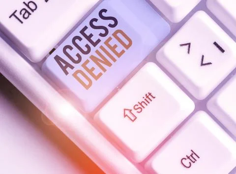 Writing note showing Access Denied. Business photo showcasing error message Stockfoto's