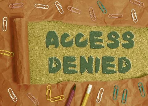 Writing note showing Access Denied. Business photo showcasing error message Stockfoto's