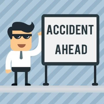 Writing note showing Accident Ahead. Business photo showcasing Unfortunate event Stock Illustration