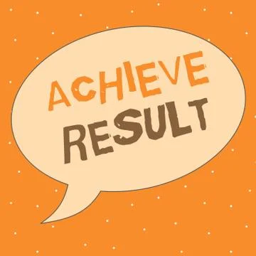 Writing note showing Achieve Result. Business photo showcasing Accomplishment Stock Illustration