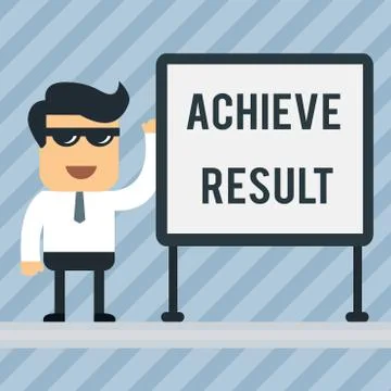 Writing note showing Achieve Result. Business photo showcasing Accomplishment Stock Illustration