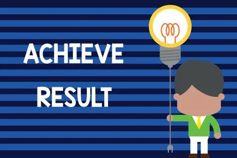 Writing note showing Achieve Result. Business photo showcasing Accomplishment Stock Illustration