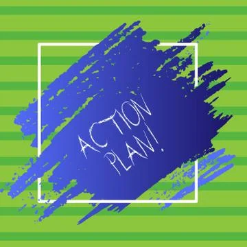 Writing note showing Action Plan. Business photo showcasing proposed strategy or Stock Illustration