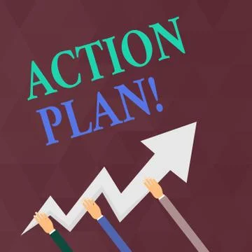 Writing note showing Action Plan. Business photo showcasing proposed strategy or Illustrazione stock