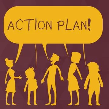 Writing note showing Action Plan. Business photo showcasing proposed strategy Stockillustratie