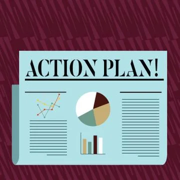 Writing note showing Action Plan. Business photo showcasing proposed strategy Stock Illustration