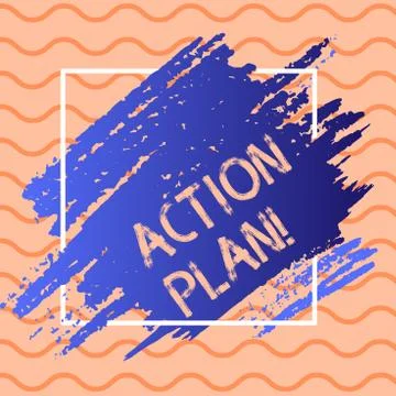 Writing note showing Action Plan. Business photo showcasing proposed strategy Stock Illustration