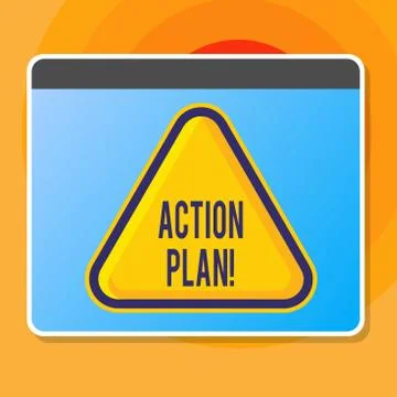 Writing note showing Action Plan. Business photo showcasing proposed strategy イラスト素材