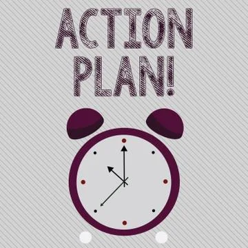 Writing note showing Action Plan. Business photo showcasing proposed strategy or イラスト素材