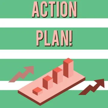 Writing note showing Action Plan. Business photo showcasing proposed strategy or Stock Illustration