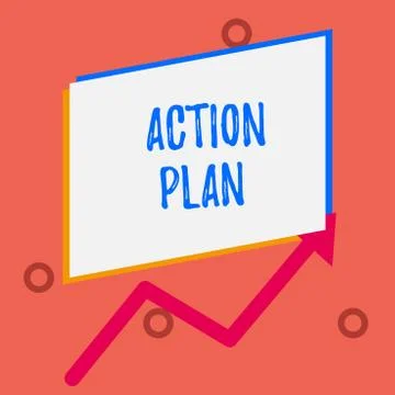 Writing note showing Action Plan. Business photo showcasing proposed strategy or Stock Illustration