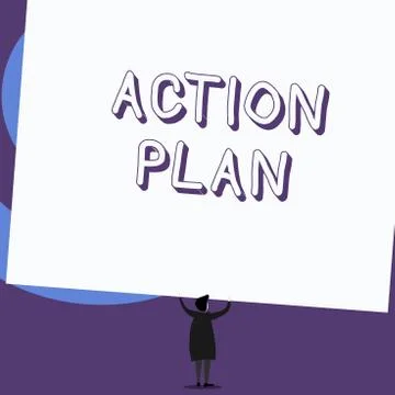 Writing note showing Action Plan. Business photo showcasing proposed strategy or Stock Illustration