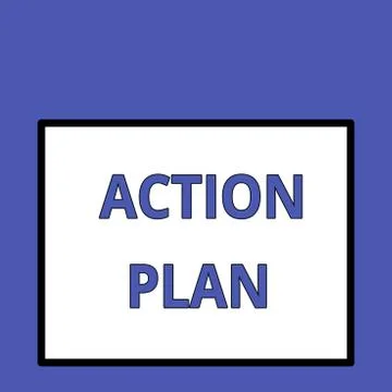 Writing note showing Action Plan. Business photo showcasing proposed strategy or Stock Illustration