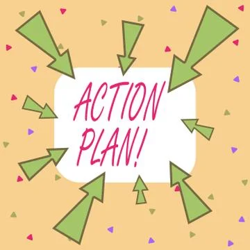 Writing note showing Action Plan. Business photo showcasing proposed strategy or イラスト素材