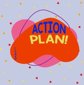 Writing note showing Action Plan. Business photo showcasing proposed strategy or Stockillustratie