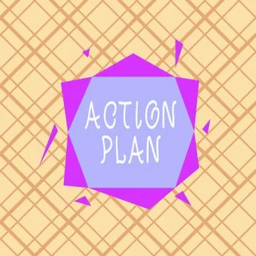 Writing note showing Action Plan. Business photo showcasing proposed strategy or Stockillustratie