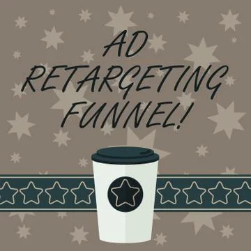 Writing note showing Ad Retargeting Funnel. Business photo showcasing Aiming Stock Illustration