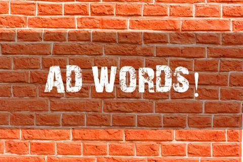 Writing note showing Ad Words. Business photo showcasing Advertising a business Stock Photos