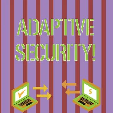 Writing note showing Adaptive Security. Business photo showcasing analyzes Illustration