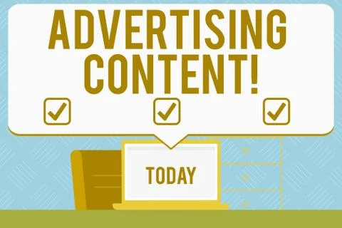 Writing note showing Advertising Content. Business photo showcasing Distributing Illustrazione stock