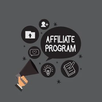 Writing note showing Affiliate Program. Business photo showcasing Automated Stockillustratie