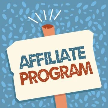 Writing note showing Affiliate Program. Business photo showcasing Automated p Stock Illustration