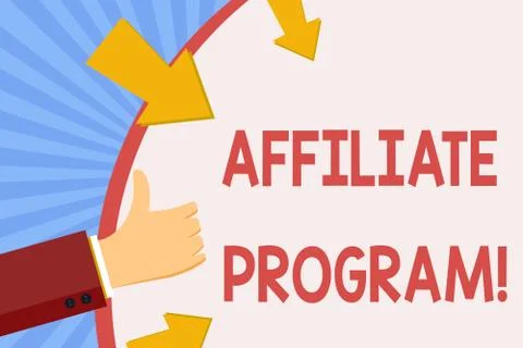 Writing note showing Affiliate Program. Business photo showcasing software link Stock-Illustration