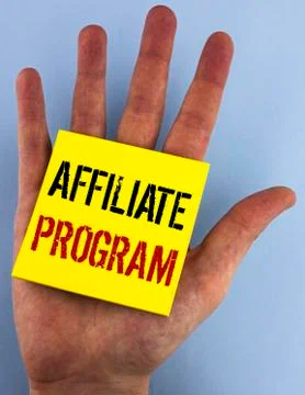 Writing note showing  Affiliate Program. Business photo showcasing software l Stock Photos