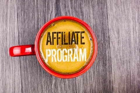 Writing note showing  Affiliate Program. Business photo showcasing software l Stock Photos