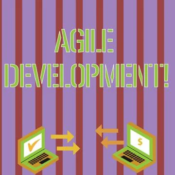 Writing note showing Agile Development. Business photo showcasing alliance Illustrazione stock