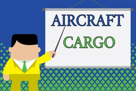 Writing note showing Aircraft Cargo. Business photo showcasing Freight Carrier Stock Illustration