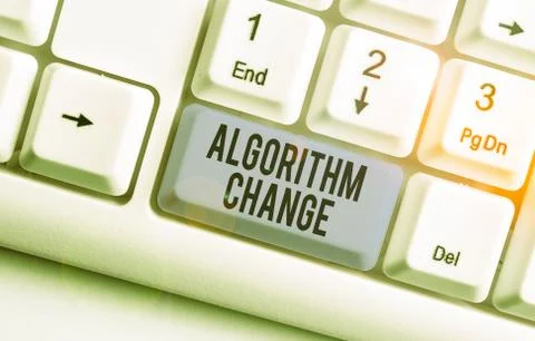 Writing note showing Algorithm Change. Business photo showcasing change in Stock Photos