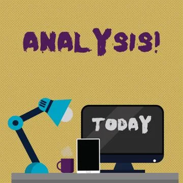 Writing note showing Analysis. Business photo showcasing Strategic analytic p Illustration